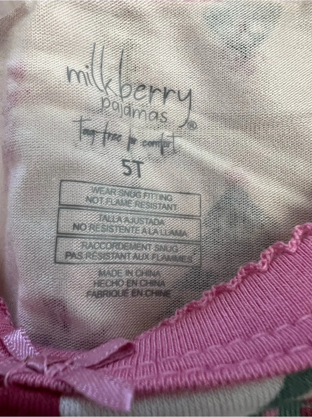 Milk.Berry Organic Bamboo Kids Pajama Set - Pink Tree Pattern